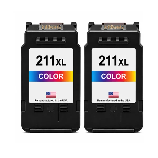 U.S. Remanufactured for Canon CL-211XL Color Ink Cartridge Twin Pack