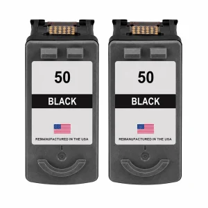 U.S. Remanufactured for Canon PG-50 Black Ink Cartridge Twin Pack