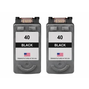 U.S. Remanufactured for Canon PG-40 Black Ink Cartridge Twin Pack