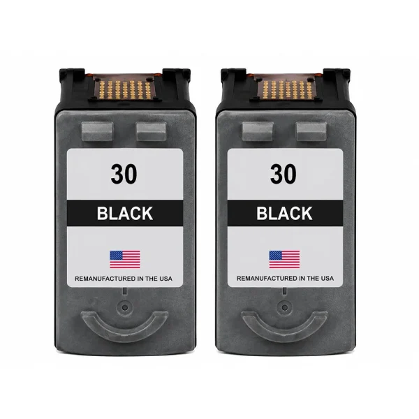 U.S. Remanufactured for Canon PG-30 Black Ink Cartridge Twin Pack
