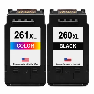 U.S. Remanufactured for Canon PG-260XL Black / CL-261XL Color Ink Cartridge Combo Pack