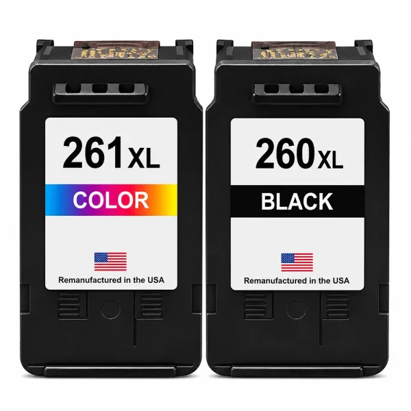 U.S. Remanufactured for Canon PG-260XL Black / CL-261XL Color Ink Cartridge Combo Pack