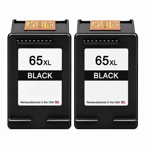 U.S. Remanufactured for HP 65XL (N9K04AN) Black Twin Pack Ink Cartridges