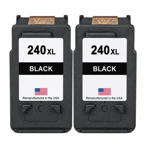 U.S. Remanufactured for Canon PG-240XL Black Twin Pack High Yield Ink Cartridges