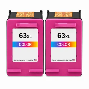 U.S. Remanufactured for HP 63XL (F6U63AN) Tri-Color Twin Pack Ink Cartridges
