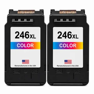 U.S. Remanufactured for Canon CL-246XL Color High Yield Ink Cartridge Twin Pack