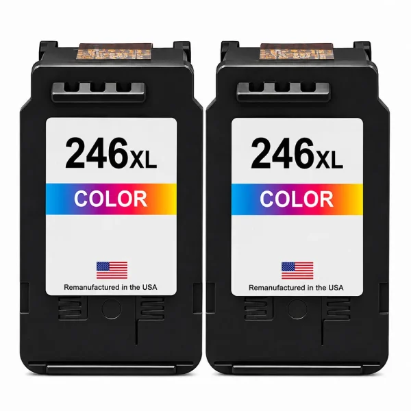 U.S. Remanufactured for Canon CL-246XL Color High Yield Ink Cartridge Twin Pack