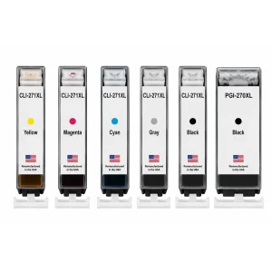 U.S. Remanufactured for Canon 1 PGI-270XL Black / CLI-271XL 1 Black, Gray and 3 Colors Ink Cartridges 6-Pack