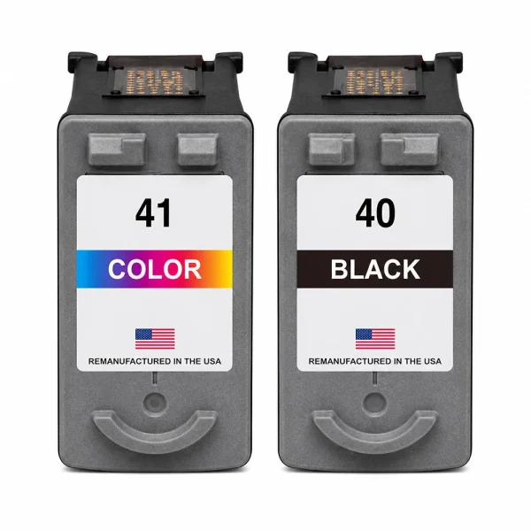 U.S. Remanufactured for Canon PG-40 Black / CL-41 Color Ink Cartridge Combo Pack