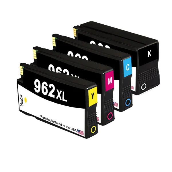 U.S. Remanufactured for HP 962XL 1 Black / 962XL 3 Color 4-pack Ink Cartridges