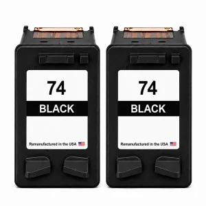 U.S. Remanufactured for HP 74 (CB335WN) Black Twin Pack Ink Cartridges