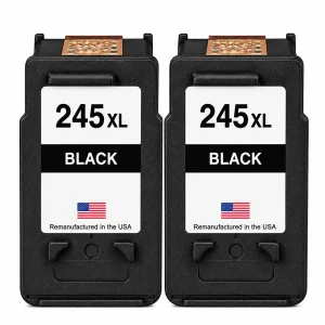 U.S. Remanufactured for Canon PG-245XL Black Twin Pack High Yield Ink Cartridges