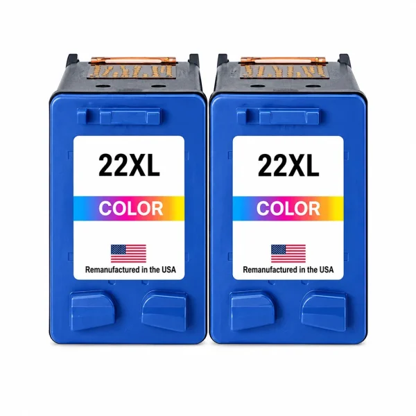 U.S. Remanufactured for HP 22XL (CH570AN) Color Twin Pack Ink Cartridges Twin Pack