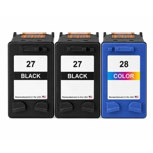 U.S. Remanufactured for HP 27 2 Black / 28 1 Color Ink Cartridge 3-Pack