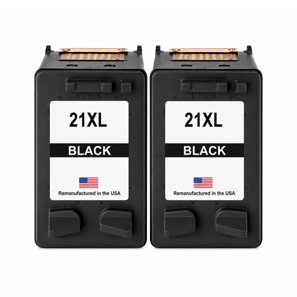 U.S. Remanufactured for HP 21XL (CH569AN) Black Twin Pack Ink Cartridges