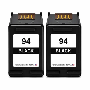 U.S. Remanufactured for HP 94 (C8765WN) Black Ink Cartridges Twin Pack