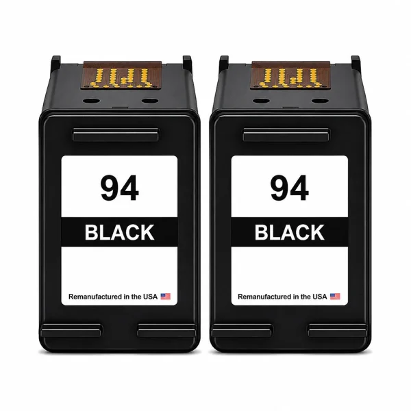 U.S. Remanufactured for HP 94 (C8765WN) Black Ink Cartridges Twin Pack