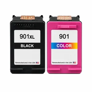 U.S. Remanufactured for HP 901XL Black / 901 Tri-Color Combo Pack Ink Cartridges