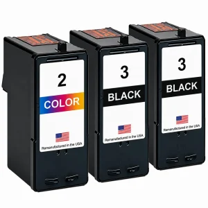 U.S. Remanufactured for Lexmark #3 2 Black / #2 1 Color Ink Cartridge 3-Pack
