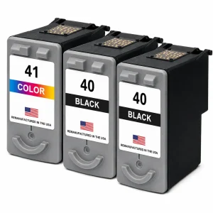 U.S. Remanufactured for Canon PG-40 2 Black / CL-41 1 Color Ink Cartridge 3-Pack
