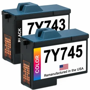 U.S. Remanufactured Ink Cartridges for Dell Series 2 7Y743 Black / 7Y745 Color Combo Pack