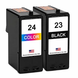 U.S. Remanufactured for Lexmark #23 Black / #24 Color Ink Cartridges Combo Pack