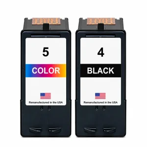 U.S. Remanufactured for Lexmark #4 Black / #5 Color Ink Cartridges Combo Pack