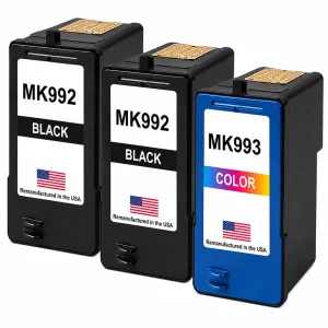 U.S. Remanufactured for Dell Series 9 MK992 2 Black / MK993 1 Color Ink Cartridges 3-Pack
