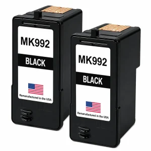 U.S. Remanufactured for Dell Series 9 MK992 Black Ink Cartridges Twin Pack