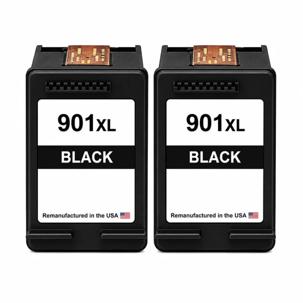 U.S. Remanufactured for HP 901XL (CC654AN) Black Twin Pack Ink Cartridges