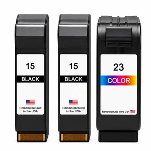U.S. Remanufactured for HP 15 2 Black / 23 1 Color 3-Pack Ink Cartridges