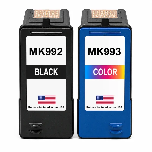 U.S. Remanufactured for Dell Series 9 MK992 Black / MK993 Color Ink Cartridges Combo Pack