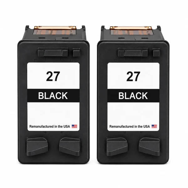 U.S. Remanufactured for HP 27 (C8727AN) Black Twin Pack Ink Cartridges