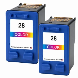 U.S. Remanufactured for HP 28 (C8728AN) Color Ink Cartridges Twin Pack