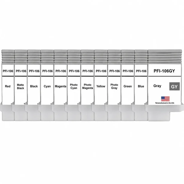 U.S. Remanufactured Ink Cartridges for Canon PFI-106 130mL 12-Pack