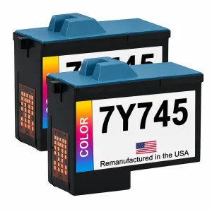 U.S. Remanufactured Ink Cartridges for Dell Series 2 7Y745 Color Twin Pack