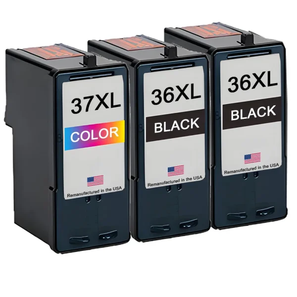 U.S. Remanufactured for Lexmark #36XL 2 Black / #37XL 1 Color Ink Cartridges 3-Pack