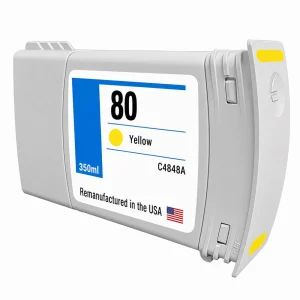 U.S. Remanufactured Ink Cartridge for HP 80 350mL (C4848A) Yellow