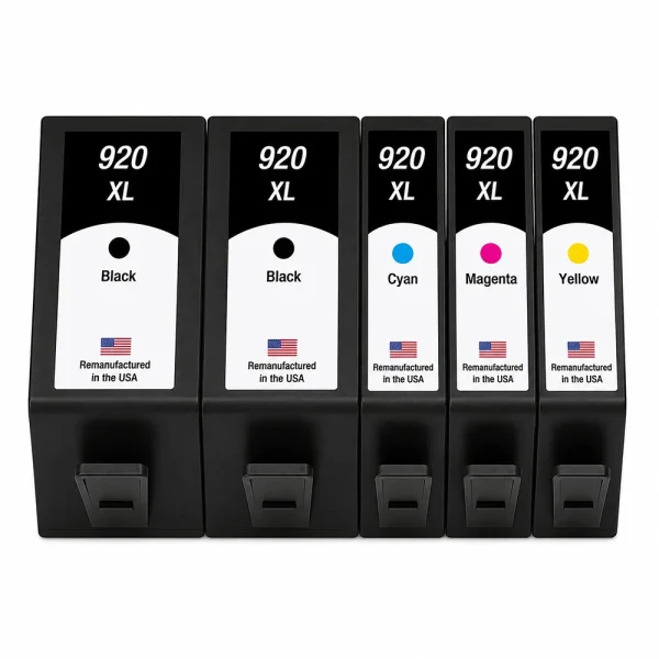 U.S. Remanufactured for HP 920XL 5-Pack 2 Black / 3 Color Ink Cartridges