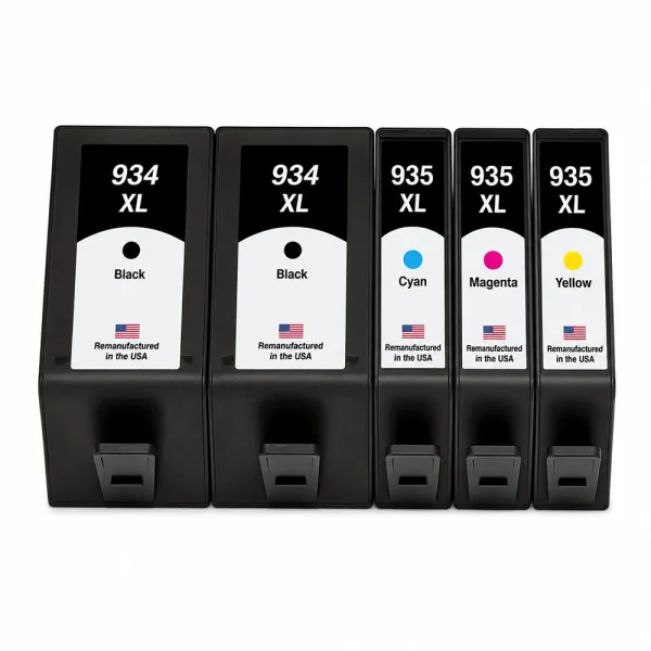U.S. Remanufactured for HP 934XL 2 Black / 935XL 3 Color Ink Cartridges 5-pack