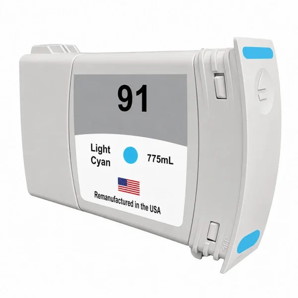 U.S. Remanufactured for HP 91 775mL (C9470A) Light Cyan Ink Cartridge