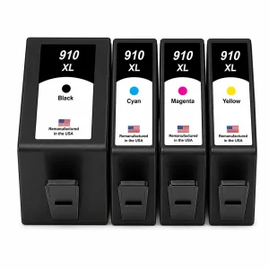 U.S. Remanufactured for HP 910XL 1 Black / 910XL 3 Color 4-pack Ink Cartridges