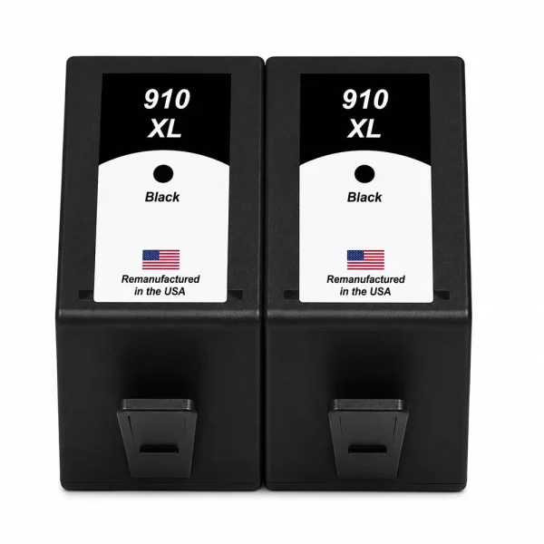 U.S. Remanufactured for HP 910XL (3YL65AN) Black Twin Pack High Yield Ink Cartridges
