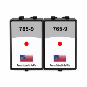 U.S. Remanufactured for Pitney Bowes 765-9 Fluorescent Red Ink Cartridges Twin Pack