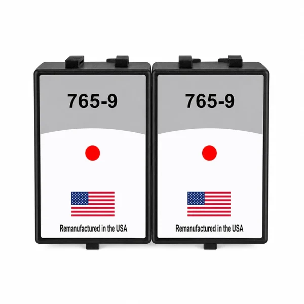 U.S. Remanufactured for Pitney Bowes 765-9 Fluorescent Red Ink Cartridges Twin Pack