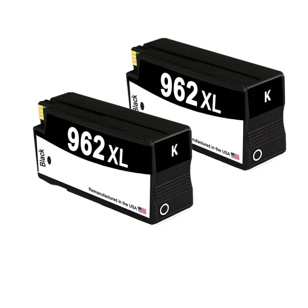 U.S. Remanufactured for HP 962XL (3JA03AN) Black Twin Pack Ink Cartridges