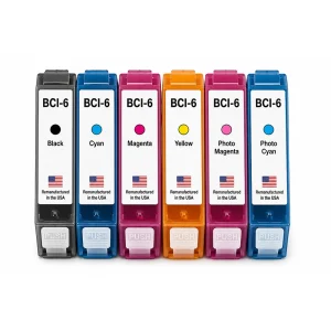 U.S. Remanufactured Ink Cartridges for Canon BCI-6 1-Black / 5-Color 6-Pack