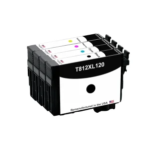 U.S. Remanufactured for Epson 812XL High Yield 4-Color Ink Cartridge Pack