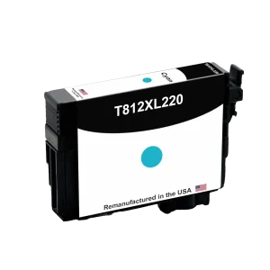 U.S. remanufactured for Epson 812XL Cyan High Yield Ink Cartridge