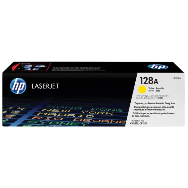 New, Pre-Owned - HP 128A Standard Yield Yellow Toner Cartridge, CE322A